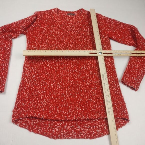 J.McLaughlin Womens Tunic Sweater Red Cable Knit Long Sleeve Cozy Pullover XS - Picture 4 of 9